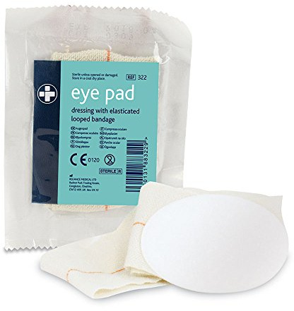 Reliance Medical Sterile Eye Pad - Thick, Comfortable Dressing with Elasticated Loop, Ideal for HSE First Aid Kits, Eye Injuires, Pack of 10