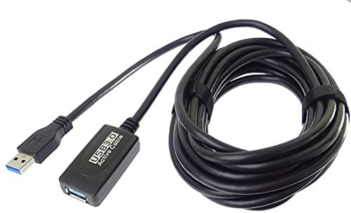 PremiumCord Cavo Prolunga USB Attivo con Ripetitore 5m, USB a Femmina a A Maschio, Cavo USB 3.2 Super Speed, 2x Schermato, AWG20/28, Colore Nero, Lunghezza 5m