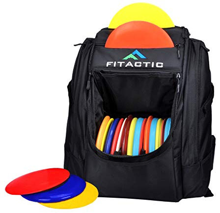 FITactic Luxuriöse Frisbee Disc Golftasche Rucksack Montage Klettern Wald Outdoor (Kapazität: 25-30 Scheiben, schwarz)
