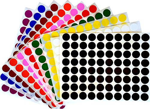 Sticker Bunt Runde Aufkleber - Größe 1,3 cm Klebepunkte von Royal Green 880