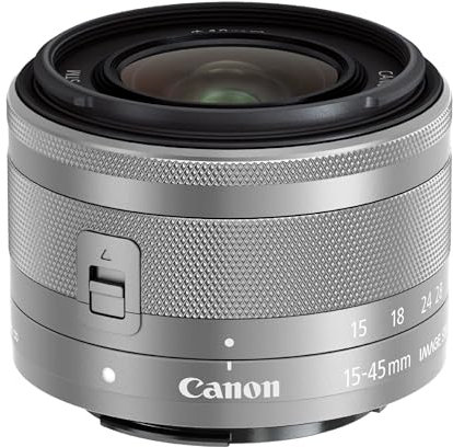 Canon EF-M 15-45mm f/3.5-6.3 is STM Objectif Zoom stabilisé pour Appareil Photo EOS M, Argent