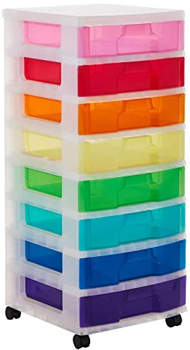 Really Useful Box Boxenturm, 8 x 9 Rainbow, mit Rollen