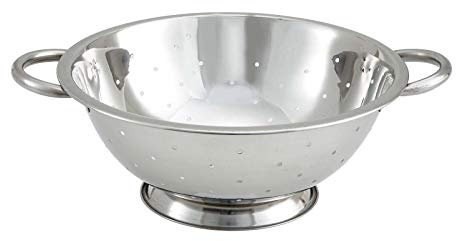 Winco Colander with Base, 5-Quart, Stainless Steel