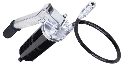 Lumax LX-1123 Black Heavy Duty Deluxe Lever Grease Gun with 18 Flex Hose and Coupler