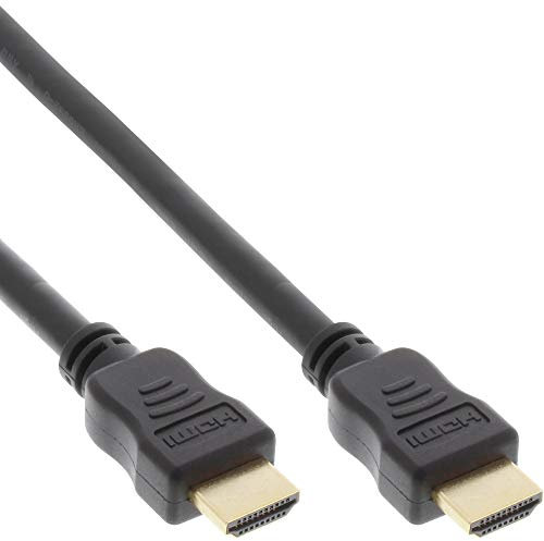 InLine Cable HDMI 17522P (alta velocidad, HDMI con Ethernet, 4K2K, macho/macho, 2,5 m), color negro y dorado