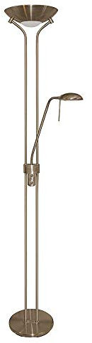 Mother and Child Floor Lamp Antique Brass 1X300 and 1X50 Watt Halogen Lamps. Dimmer Controlled
