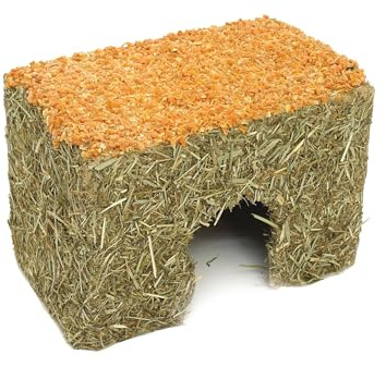 Rosewood Naturals Small Carrot Cottage for Small Animals - Edible Toy, Hay House, Den and Hideout for Hamsters, Gerbils and Mice