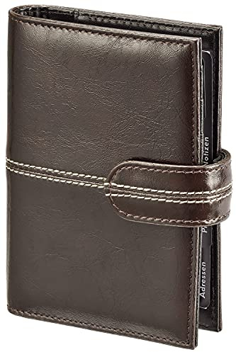BSB Terminplaner Pocket Organizer Wochenplaner Terminkalender - 2026 - ca. A7-1 Woche = 2 Seiten- Komplettausstattung - Dunkelbraun mit Quernaht - Ringbuch mit 6-Fach Lochung, nachfüllbar, 02-0284