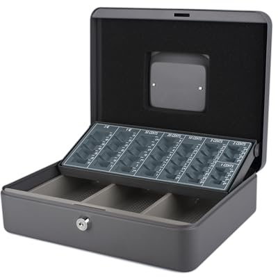 Pavo Caissette à monnaie en acier Gris foncé - 30 x 23.8 x 9 cm