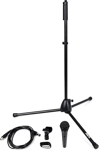 Shure Stage Performance Kit with PGA58 Cardioid Dynamic Vocal Handheld Microphone, XLR Cable and Mic Stand - for Onstage or Studio (PGA58BTS)