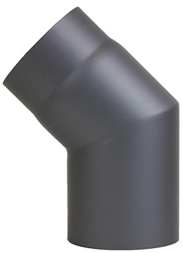 Tubo della stufa gomito 45 ° senza porta ø 120 mm Grigio gussgrau Starr lucidati e legno cuciture