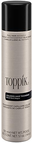 Toppik Haarverdichtungsspray 180 ml, Schwarz, bei coloriertem Haar, für voller aussehendes Haar