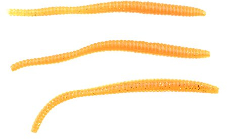 Berkley PowerBait Power Floating Trout Worm Fishing Bait, Orange Peel, 3in | 8cm, Irresistible Scent & Flavor, Realistic Worm Profile, Ideal for Trout and More