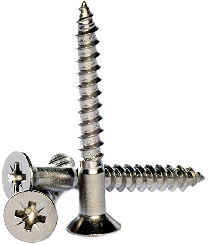 Nr. 8 x 1 3/4 Zoll (4 x 45) A2 Edelstahl Pozi Senkkopf Holzschrauben Csk Schraube DIN 7997-100 Stück
