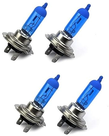 SET- 4 x Stück H7 55W PX26D UV-Kristallglas mit GAS - XENON OPTIK Halogen Lampen Long Life Birnen Super White