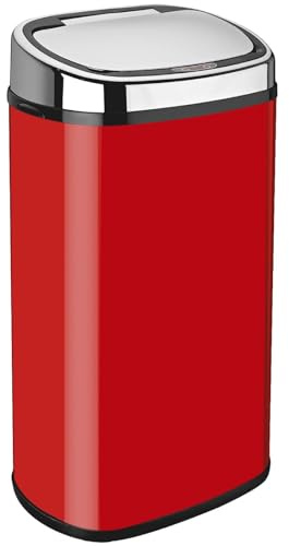 Dihl 58L Red Auto Sensor Kitchen Waste Dust Bin | Touch-free sensor bin with hands-free lid, easy-clean design and compact style, ideal for high-traffic areas.