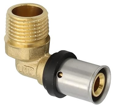 Pipetec Pressfitting Winkel Übergang 16x2 mm 1/2 Zoll Aussengewinde TH Kontur Verbundrohr, DVGW, TH-Profil