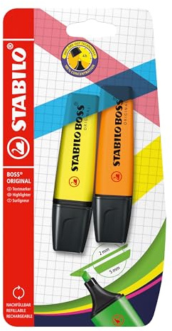 STABILO - Textmarker - BOSS ORIGINAL | 2er Pack, gelb, orange