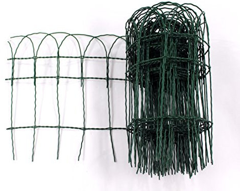 Easipet PVC Garden Border Fence 10 Metre x 400mm Green Decorative Lawn Edging