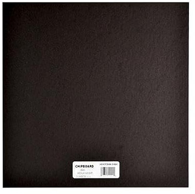 Grafix Medium Weight Chipboard – 6x6, Black Acid-Free 0.057” Sheets, Create Three-Dimensional Embellishments for Cards, Papercrafts, Mixed Media, Home Décor, and More, Pack of 25