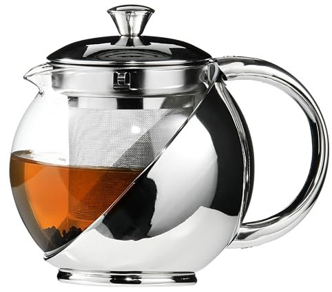 Premier Housewares Théière avec infuseur Inox/verre 500 ml