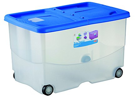 Stefanplast Vasco Scatola con Coperchio e Ruote, Plastica, Colori Assortiti