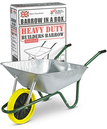 Walsall Wheelbarrows 85 Ltr Galvanized Wheelbarrow in a Box - Puncture Proof Wheel