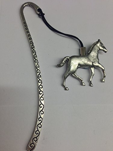 Fohlen pp-e14 Pferd & Reiter Muster Lesezeichen mit Kordel 3D English Pewter Charme