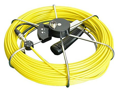 GOWE 40m Fiberglass Push Rod Cable Reel Drum with Meter Counter for Pipeline Inspection System Sensor Size:1/4; Horizontal Resolution:420TVL; Signal System:NTSC