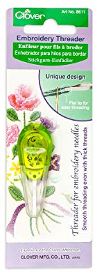 Clover 8611 Needle Threader for Embroidery Needles-Apple Green