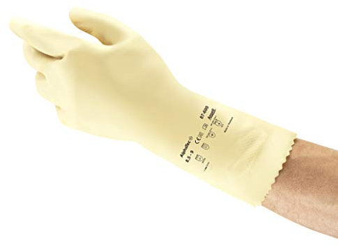 Ansell Alphatec 87-600 Guanti da Lavoro Multiuso, Protezione Chimica, Destrezza e Tattilità, Sottile e Flessibile Design, Taglia L (12 Paia)