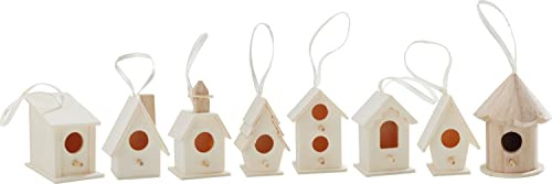 VBS 8 Deko Vogelhäuser zum Aufhängen Holz Vogelhaus Basteln Dekorieren