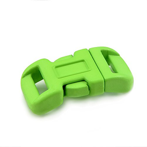 Ganzoo Set da 10 chiusure a scatto in plastica da 3/8, chiusura a clip per braccialetti in paracord, collare per cani, zaino, colore: verde chiaro