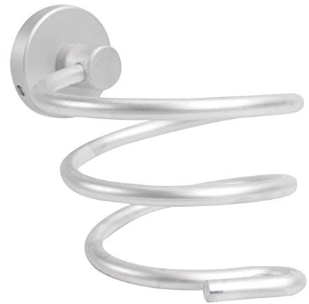 TRIXES Porta Phon - Porta Asciugacapelli da parete supporto asciugacapelli - Porta asciugacapelli per uso professionale o domestico - Colore del supporto argento spazzolato, viti di fissaggio incluse