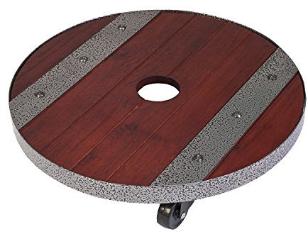 Panacea Industrial Round Plant Caddy, Wood, 16 dia