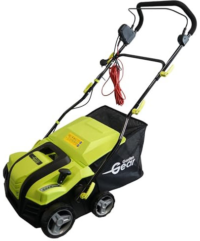 Garden Gear 2000W Electric Lawn Scarifier, Grass Rake & Aerator – 40cm Width, 10m Cable, 55L Collection Box, 5 Depth Settings, Folding Design, 2 Rollers