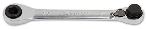 BETA - Chiave Portainserti a Cricchetto Reversibile 1/4 5/16 Cromata, Cricchetto Professionale per Inserti con Testa Zigrinata e Angolo di Ripresa 5° per Officina e Manutenzione, 194 1/4X5/16