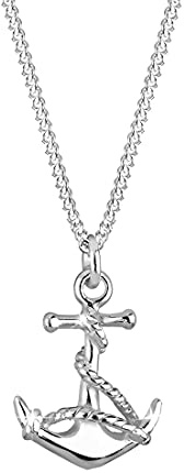 Elli Damen Halskette mit Anker Anhänger Maritim Meer Symbol See in 925 Sterling Silber