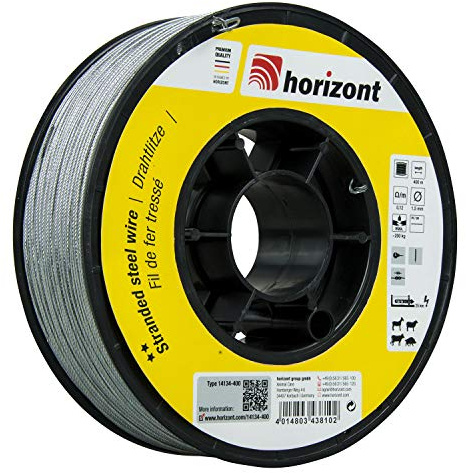 Drahtlitze, verzinkt, 1.5 mm , 400m-Ring | Metalllitze korrosionsbeständig für Zaunbau, Landwirtschaft und Garten als langlebige, vielseitige Außenbefestigung