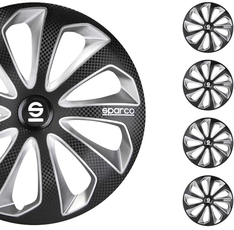 Satz Sparco Radzierblenden Sicilia 16-Zoll Schwarz/Silber/Karbon