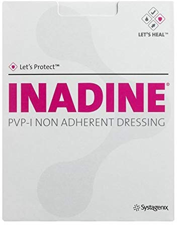 Inadine Wundkompresse, 9,5 x 9,5 cm, Nicht Haftend, antimikrobiell, 10 Stück