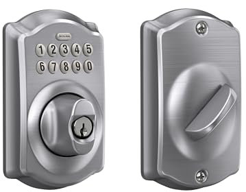 Schlage Electronic Keypad Deadbolt Lock, Plymouth Trim, Satin Chrome