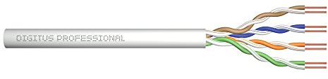 DIGITUS 305 m Cat 5e Cavo di rete - U-UTP Simplex - BauPVO Eca - Rivestimento in PVC - 100 MHz rame AWG 24/1 - Compatibile PoE - Cavo LAN Cavo di installazione Cavo Ethernet - Grigio