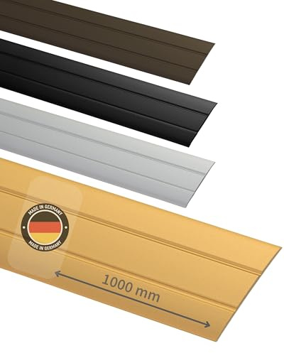 Gedotec övergångsprofil självhäftande gavellist | 1 st övergångsskena 1 m anodiserad aluminium mässing | övergångslist självhäftande bredd 37 mm | övergångsskena höjdutjämning lister