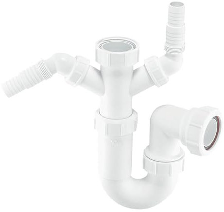 McAlpine WM11 Sink Trap with 135 Degree Twin Nozzles - White