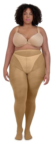 Liselle Compression Pantyhose for Women, Plus Size Pantyhose for Curvy Women, Extra Support Sheer Tights, Breathable Women's Stockings, Elastic Waistband, Microfiber Material, Suntan