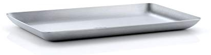 blomus -BASIC- Tablett S aus mattiertem Edelstahl, zeitloses Design, Ablageschale, hochwertige Verarbeitung, Serviertablett modernes Wohnaccessoire (H / B / T: 1,5 x 13 x 22 cm, Edelstahl, 63611)