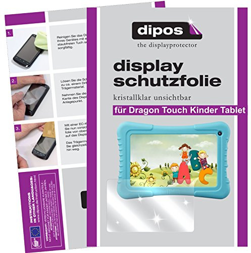 dipos 2x Displayschutzfolie klar für Dragon Touch 7 Zoll Kinder Tablet | Passt perfekt, Ultra-Dünn, kratzfest, blasenfrei, Case-Friendly, hüllenfreundlich, Fingerprint-kompatibel, selbstklebend