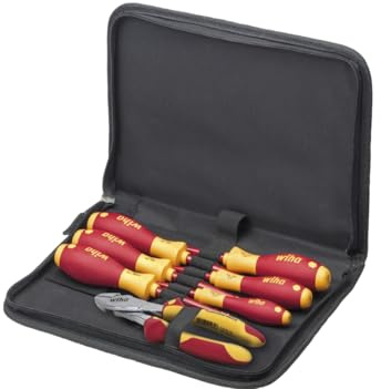 Wiha Werkzeug Set Elektriker Schraubendreher, Kraftseitenschneider 7-tlg. in Tasche (38020)