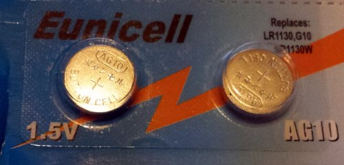 Lot de 2 piles bouton alcalines AG10 G10 LR54 LR54SW LR1130 L1130E LR1130SW L...